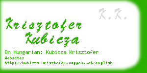 krisztofer kubicza business card